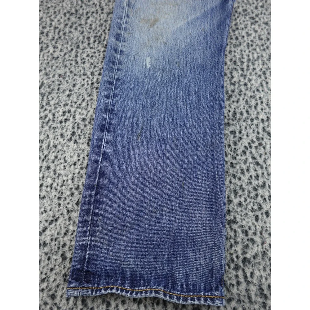 Levis 501 Jeans‎ Mens 36x30 Blue Distressed Stained Straight Button Fly